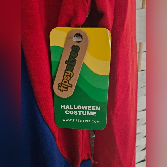 Tipsy Elves Men's Super Plummer Men's One Piece Costume Sz-M - Picture 8 of 13